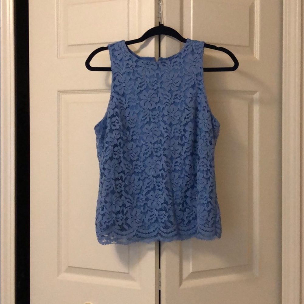 Blue lace tank top
